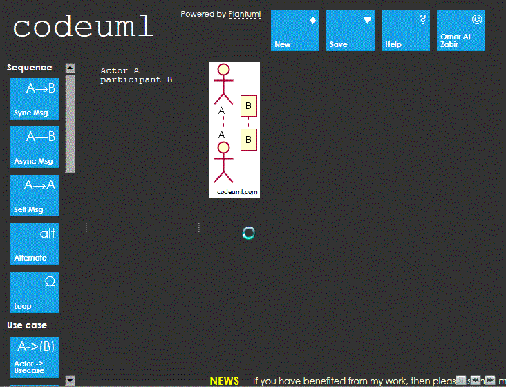 基于 Web 的 UML 设计工具：Codeuml