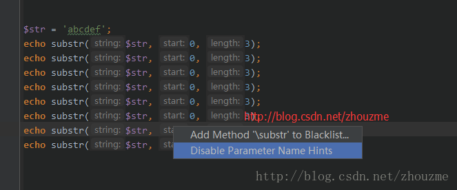 PHPStorm2017去掉参数提示 parameter name hints